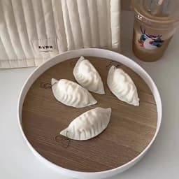 Simulation Dumplings Keychain Bag Pendant Cute Mini Squishy Toy Dumplings Simulation Food Decoration Charms Stress Relief Gift