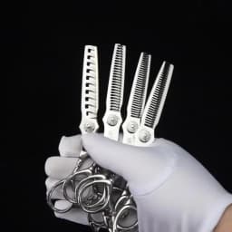 Silver 6-inch Muscle Handle Hair Scissors for Hairdressers, Cutting and Various Sizes of Thinning Scissors