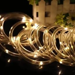 Solar Rope Lights Solar LED Light Path Deck Outdoor Garden Solar String Lights Waterproof Outdoor Lighting Strips 8 Light Modes