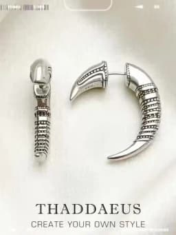 Earring Claw New Vintage 925 Sterling Silver Gift For Women High Quality Fine Jewelry
