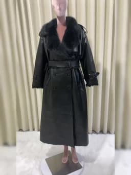 Nerazzurri Winter Long Oversized Thickened Warm Black Fluffy Faux Sheepskin Coat Women Double Breasted Loose Furry Overcoat 2024