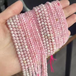 Natural Pink Opal Stone Beads Faceted 2mm 3mm 4mm Round Loose Beads Diy Bracelet Necklace Jewelry Making Accessories