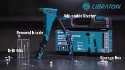 LIBRATON 140pcs Heavy-Duty Rivet Gun Professional Pop Rivet Gun Set Manual Riveting Tool for Metal, Wood and Plastic