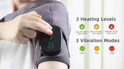 Cordless Shoulder Heating Pad, Shoulder Massager for Pain Relief Deep Tissue, Heated Shoulder Wrap with Heat and Massage for Men Women, Rotator Cuff Pain Heating Pad, Grey