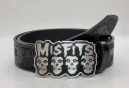 Western Men's Denim Belt Retro Belt Ghost Head Belt Buckle Hip-Hop Personality Retro Style Unisex Matching Jeans/Casual Pants Be