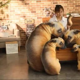 Soft Lifelike Animal Throw Pillow Hound Plush Creative Cushion 3D Dog Pillow Office