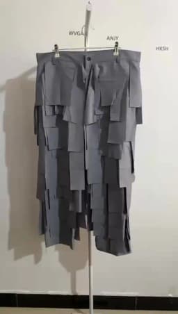 WVGA Spring Autumn New Men's Dark Style Irregular Design Trendy Punk Skirts Pants Niche Chic Casual Slim-Fit Trousers Ins W27579