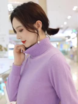 Autumn and winter women's high neck pullover 100% pure mink cashmere sweater knitted soft fashion warm women's clothing