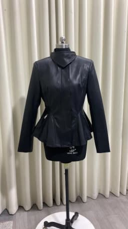 Lautaro Spring Autumn Cool Black Retro Soft Pu Leather Jackets for Women Zipper Stand Collar Elegant Luxury Designer Clothes