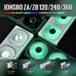 JONSBO ZA-120/240/360 Computer Case Fan 12CM 5V ARGB 120mm Monolithic Structure Water-Cooled Fan PWM Forward/Reverse Fan Kits
