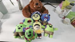 10cm-25cm Cartoon Cosplay Brawler Spike Plush Toy Cotton Pillow Dolls Cute Game Character Game Peripherals