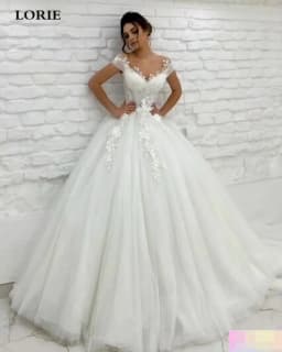 LORIE Princess Wedding Dress off The Shoulder 3D Lace Appliques Boho Bride Dresses Vestido De Novia Customized Ball Gowns 2022