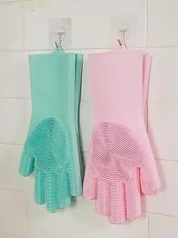 Silicone Dishwashing Gloves, Magic Gloves, Durable, Wear-Resistant, Waterproof Rubber Gloves for Special Use