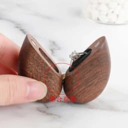 Heart Shaped Walnut Wood Ring Box Velvet Soft Interior Holder Organizer Jewelry Wooden Box Case for Proposal Engagement