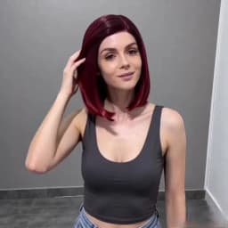 Stylish Wine-Red Layered Wig with Bangs, Suitable for Women. Soft and Easy to Manage, This Wine-Red Synthetic Wig