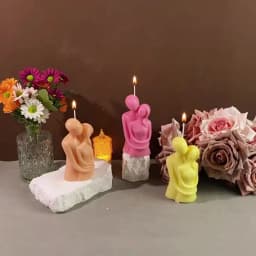 1 pc 3D Couple Hug Silicone Mold - Plaster Concrete Soy Wax Casting Candle Mold - For Christmas Valentine's Day Art Home Decor