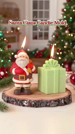LZ024 3D Faceless Dwarf Candle Silicone Mold Little Man Santa Claus Aromatherapy Gypsum Resin Molds Christmas Decoration