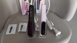 Hatteker Portable Home Use Negative Ion Straightening Comb Multi-temperature Adjustable Hair Styling Tool for Smooth Shiny