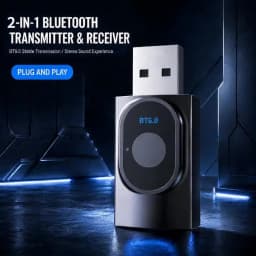 KEBIDUMEI 2 IN 1 Bluetooth 6.0 Audio Transmitter Receiver 3.5mm AUX USB Dongle With MIC Music Wireless Adapter For Car/TV/PC