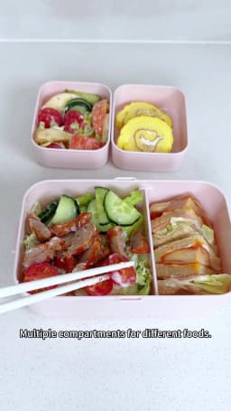 2 Layer / Single Bento Box with Handle,Large Capacity Leak-proof Lunch Box,Snack Food Storage Containers for Kids,Microwave Safe