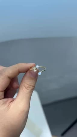 18K Gold Plated Simple Blue CZ Cute Flower Zircon Rings For Women Girls Teens Open Ring Fashion Aesthetic Jewelry