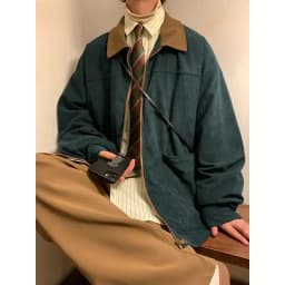 2026 Autumn Corduroy Cargo Jacket For Men Windbreakers Zipper Coats Loose Cargo Outwear Casual Jacket Mens Clothes