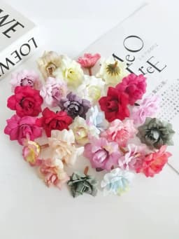 Rose Artificial Flowers Head 4CM Silk Fake Flowers for Home Hoom Decor Wedding Decorations DIY Crafts Garland Gift Accessories