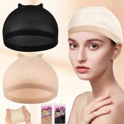 2pcs/Bag Ventilated Nylon Wig Cap Hair Net For Hair Wig Nets Black Brown Stretch Mesh Wig Cap For Making Wigs