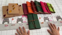Vintage Leaf Hand Book Faux Leather Notebook - 75 Sheets Kraft Paper Leather Bound Daily Notepad for Lined Paper