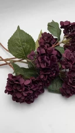 One Artificial Retro Color Hydragea flower Branch Silk Oil Paiting Hydrangea Plant