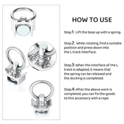 1/6/10Pcs L-Track Single Ring (Spring Loaded) Tie Down Anchors