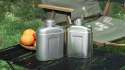 Boundless Voyage Titanium Bottle with Carry Bag 1.1L Open Flame Heating Canteen Camping Leakproof Drinkware for Hiking Ti3012D