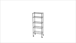 JHK 3-5 Tier Grid Storage Bookshelf with Lockable Wheels Mobile Metallic Shelving Rack Heavy Duty Standing Shelf for Home