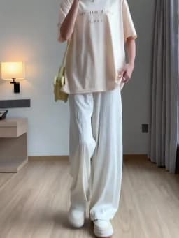 Thin Summer Wide-leg Pants Ice Filament Permeability Women Spring Women Elastic Waist Stright Long Wide Leg Pants Casual Female