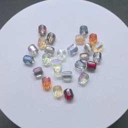 10pcs Shiny Plated 8mm 10mm Round Cylinder Shape Faceted Crystal Glass Loose Beads For Jewelry Making