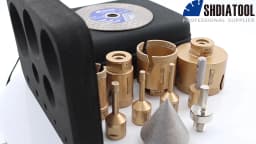 SHDIATOOL 11Pcs Diamond Drill Bit Kit 6/6/8/25/35/50/68mm Hole Saw+10mm Milling Bit+50mm Chamfer Bit+115mm Saw Blade+HEX Adapter