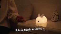 LED Rabbit Night Light Remote Control Dimmable RGB Rechargeable Silicone Bunny Lamp for Children Baby Toy Gift Touch Sensor
