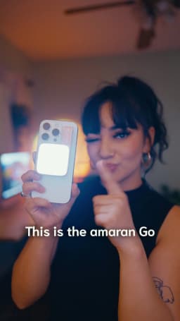 amaran Go Ultra-Compact Built-in Mirrored Mini LED Phone Light Magnetic Mount Versatile Flip Design for Vlog Selfies by Aputure