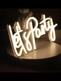 Chi-buy LED Neon Let's Party USB Powered Neon Signs Night Light 3D Wall Art & Game Room Bedroom Living Room Decor Lamp Signs