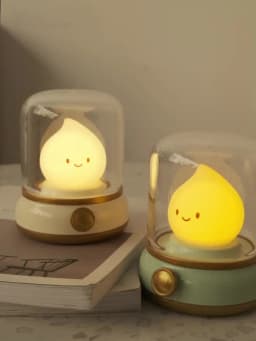 Candle Night Light Cute Flame Lamp Desktop LED Decorative Light USB Rechargeable Night Light Bedroom Creative Children's Gift