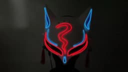 Holiday Light Up Neon Half Face Mask Flashing in Dark Fox Mask Halloween LED Luminous Fox Mask for Women Girl Cosplay Props
