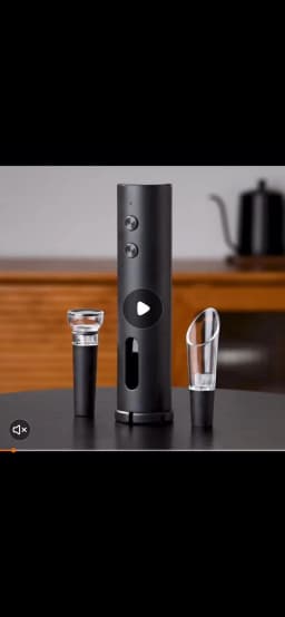 Rechargeable Electric Wine Opener with Foil Cutter, Wine Pourer & Vacuum Stopper USB-C Charging Compact Design for Home Kitchen