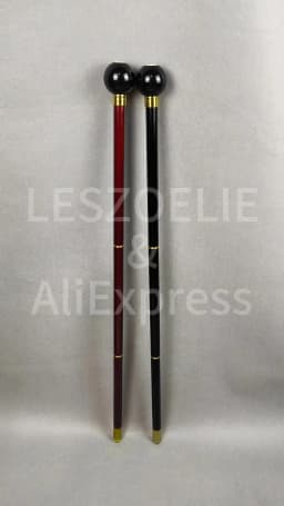 Black 8th Billiards Resin Handle 3-Piece Red Wooden Walking Stick Elegant Fashionable Decorative Canes for Men And Women