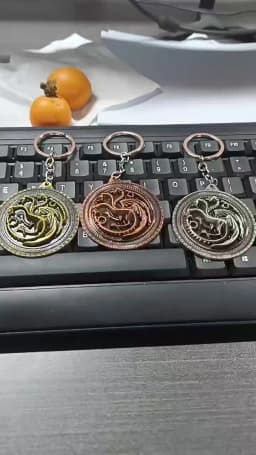 Dragon House Keychain Targaryen Dragon Shape Keyring for Fan Collection Accessories Friends Gift