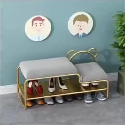 Integrated Shoe Changing Stool And Shoe Cabinet for Home Entrance Simple Design Door with Changing Stool at Entrance