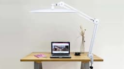 LED Task Desk Lamp 19 Inches Metal Swing Arm Eye-Caring Lash Extensions Lamp 117PCS LEDs for Nail Crafts Reading Head Work Lamp