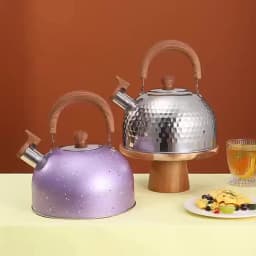 Whistling Tea Kettle 2L Tea Kettle For Camping Tea Kettle Loud Whistling Stainless Steel Teapot Anti-Hot Handle And Anti-Rust