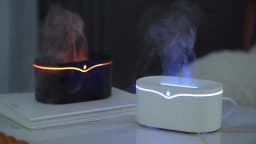 Flame Humidifier Aroma Air Humidifier Mini Essential Oils Humidifiers for Home Aromatherapy Fragrance Diffuser with LED Light