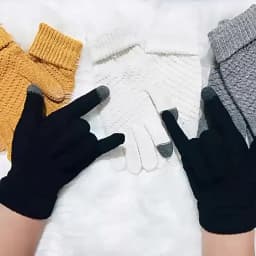 Wool Knitted Gloves Unisex Pineapple Texture Touchscreen Elastic Gloves Winter Warm For Cycling Jacquard Students Gloves
