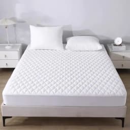 Waterproof Throw Mattress Cover Bed Fitted Sheet Mattress Protector Single/Double/140/160 Muti Size Gray/White